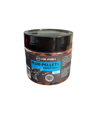 KS Fish Fluo feederové peletky KRABÍ MASO 100g
