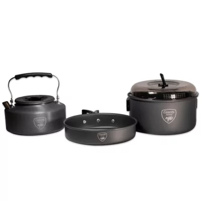 GIANTS FISHING sada nádobí s konvičkou 3 PIECE PAN & KETTLE SET