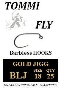 BLJ - jiggové háčky bez protihrotu vel.18 - zlaté