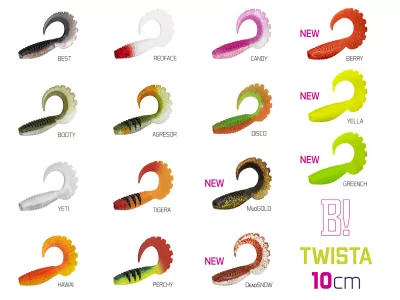 Umělá nástraha Delphin TWISTA UVs 10cm / CANDY - 5ks