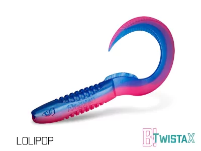 Umělá nástraha Delphin TwistaX Eeltail UVs 6cm / LOLIPOP - 5ks