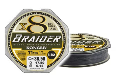 BRAIDER X8 BLACK / 10m 0,18m