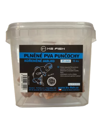 KS Fish Plněné PVA punčochy - KOŘENĚNÉ JABLKO 25mm 15ks