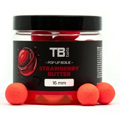 TB Baits Plovoucí Boilie Pop-Up Strawberry Butter + NHDC 65g - 16mm