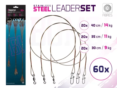 Set ocel. lanek BOMB! S obr. a karab. / 49 vláken 60x /30,35,40cm/9,11,14kg