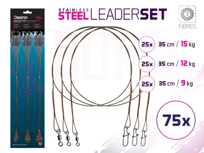 Set ocel. lanek BOMB! S obr. a karab. / 7 vláken 75x /35cm/9,12,15kg