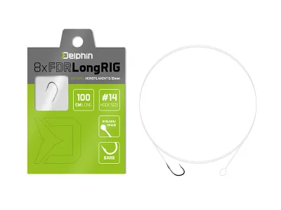 Návazec Delphin FDR LongRIG / vel.10 100cm 0,16mm BARB - 8ks