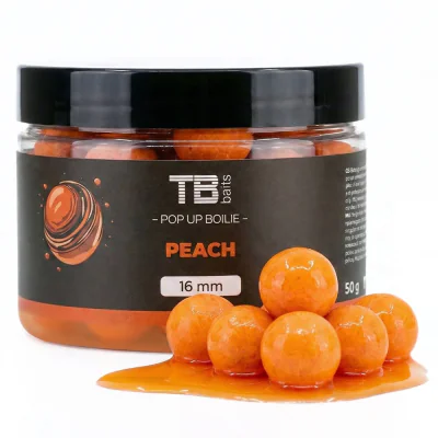 TB Baits Plovoucí Boilie Pop-Up Peach + NHDC 65g